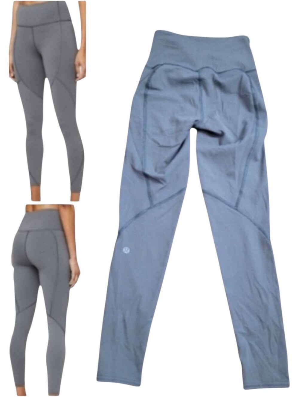 Lululemon Womens To The Beat Tight 24 Titanium Grey HR Crop Running Leggings 2